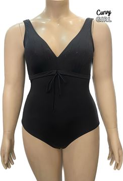 Immagine di PLUS SIZE BLACK TUMMY CONTROL SWIM SUIT